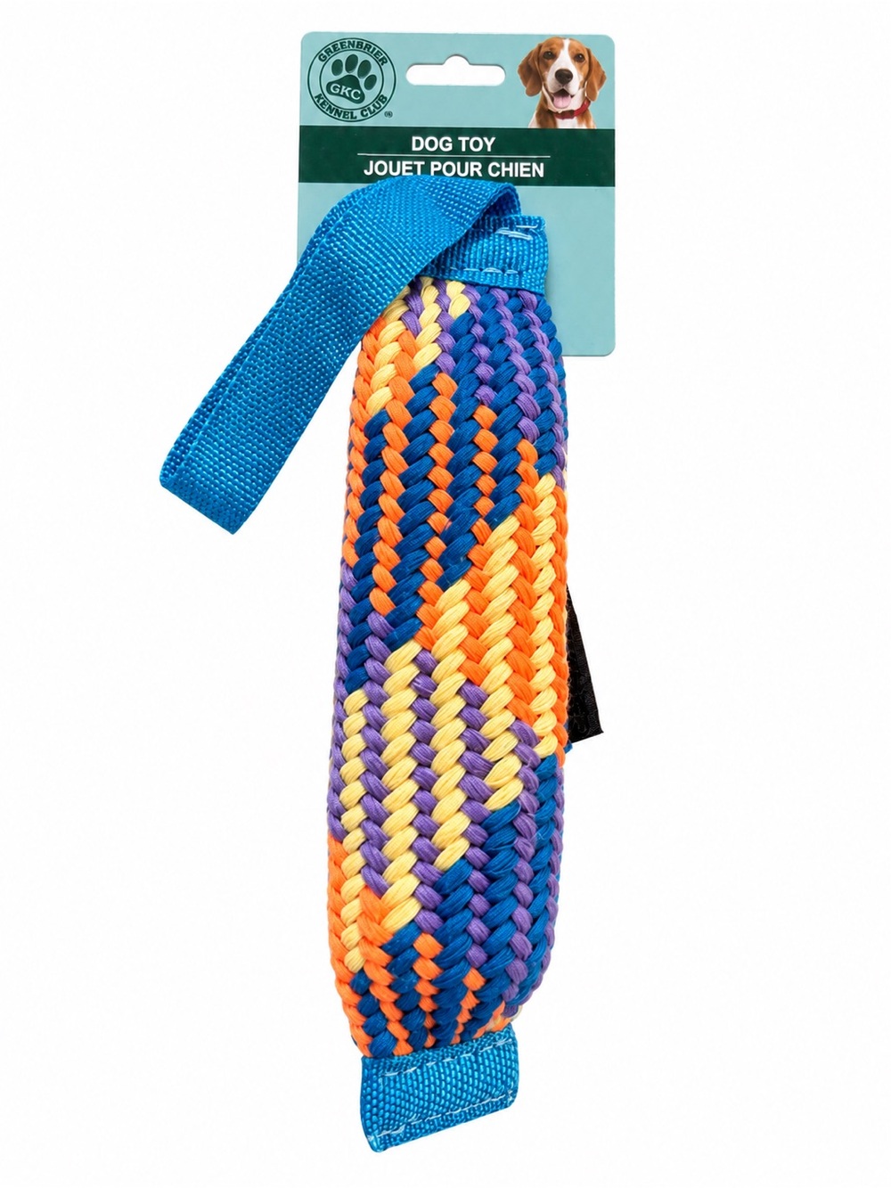 Colorful Braided Dog Tug Chew Toy with Loop Handle